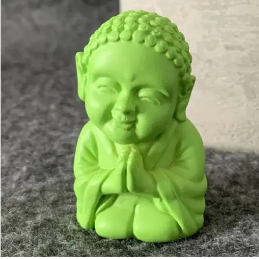 Pocket Buddha “Faith” green miniature figurine